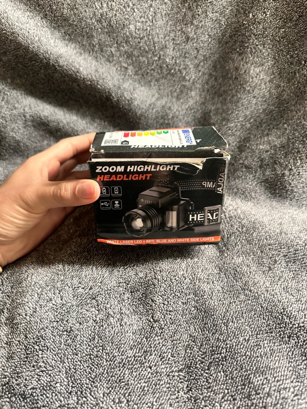 Zoom Highlight Headlight - Black with Red Accent